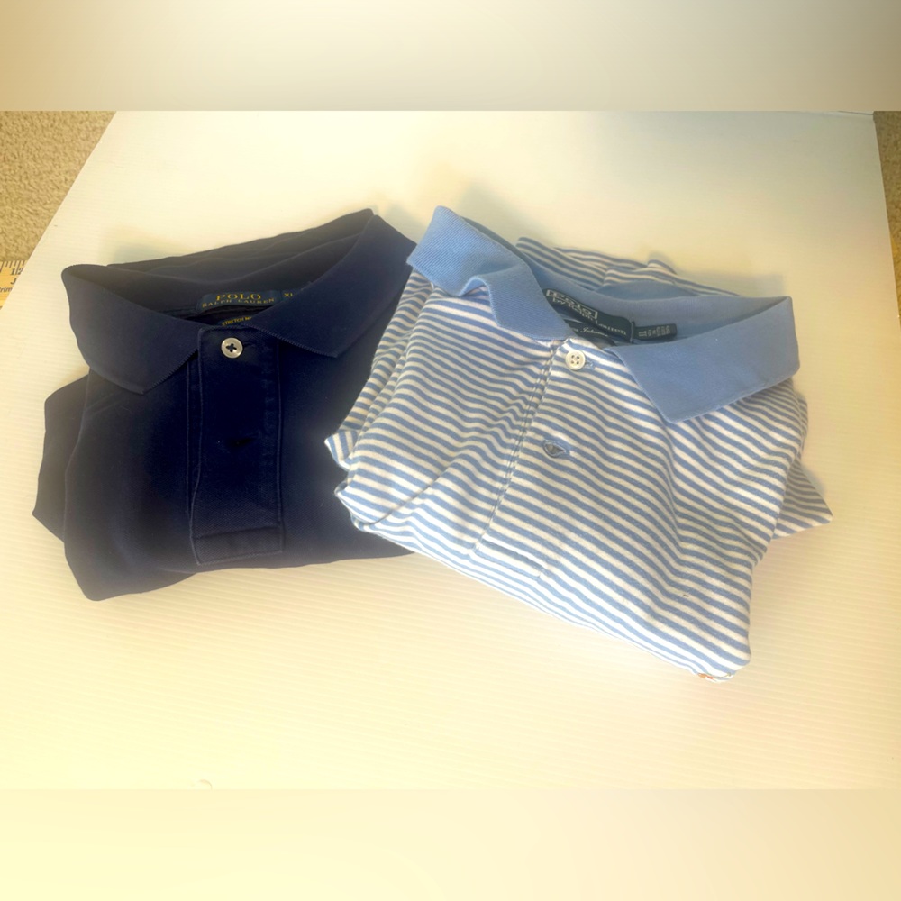 2 Mens blue Ralph Lauren Polo shirts size XL